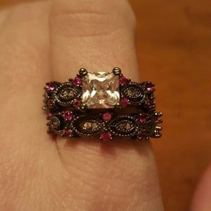 Black Gun Metal Ring Set